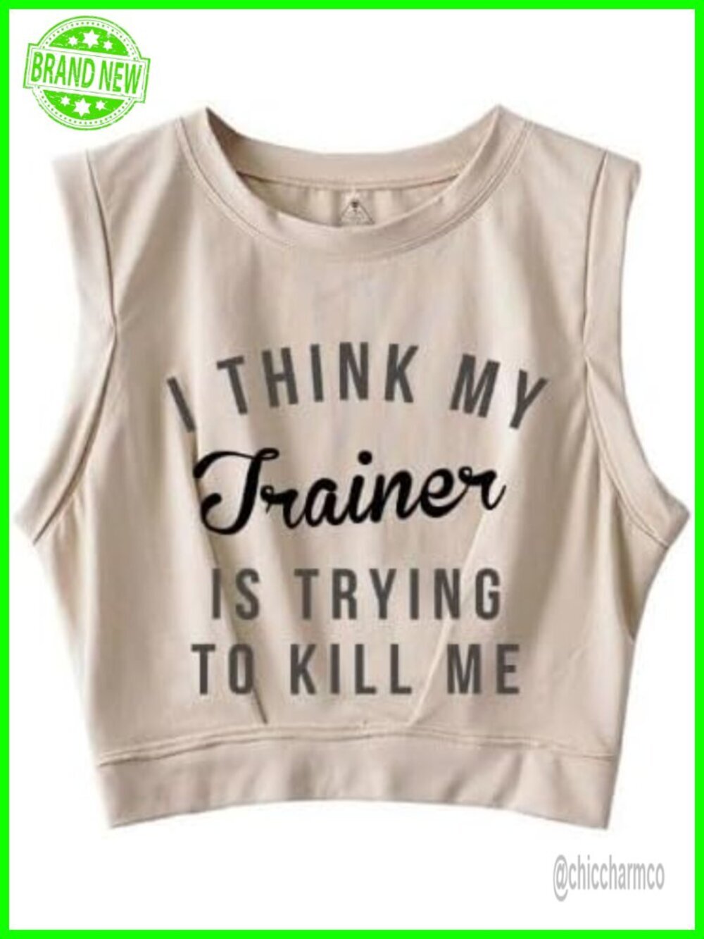 Sleeveless Crop Top - Novelty Strength Training Tee for Women